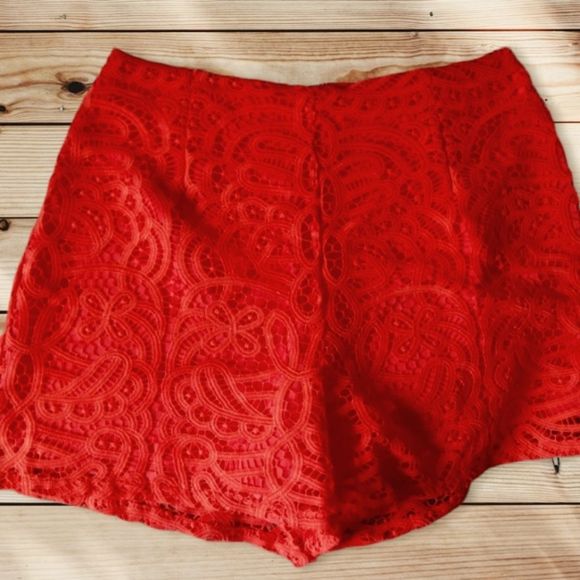 AMANDA UPRICHARD LACEY LACE PANEL CROCHET HIGH RISE SHORTS "POPPY SHORTS" - Picture 6 of 13